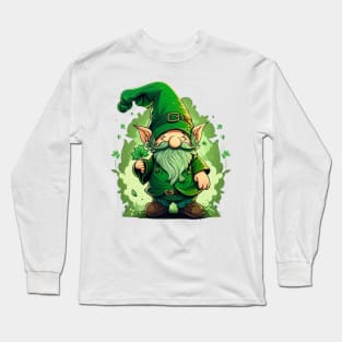 Features a green gnome s day Saint Patric Long Sleeve T-Shirt